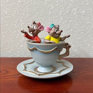 Disney Ceramic Teacup with Mice - Red, Yellow, Blue, Gold